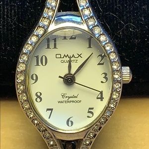 OMAX crystal encrusted elegant waterproof watch